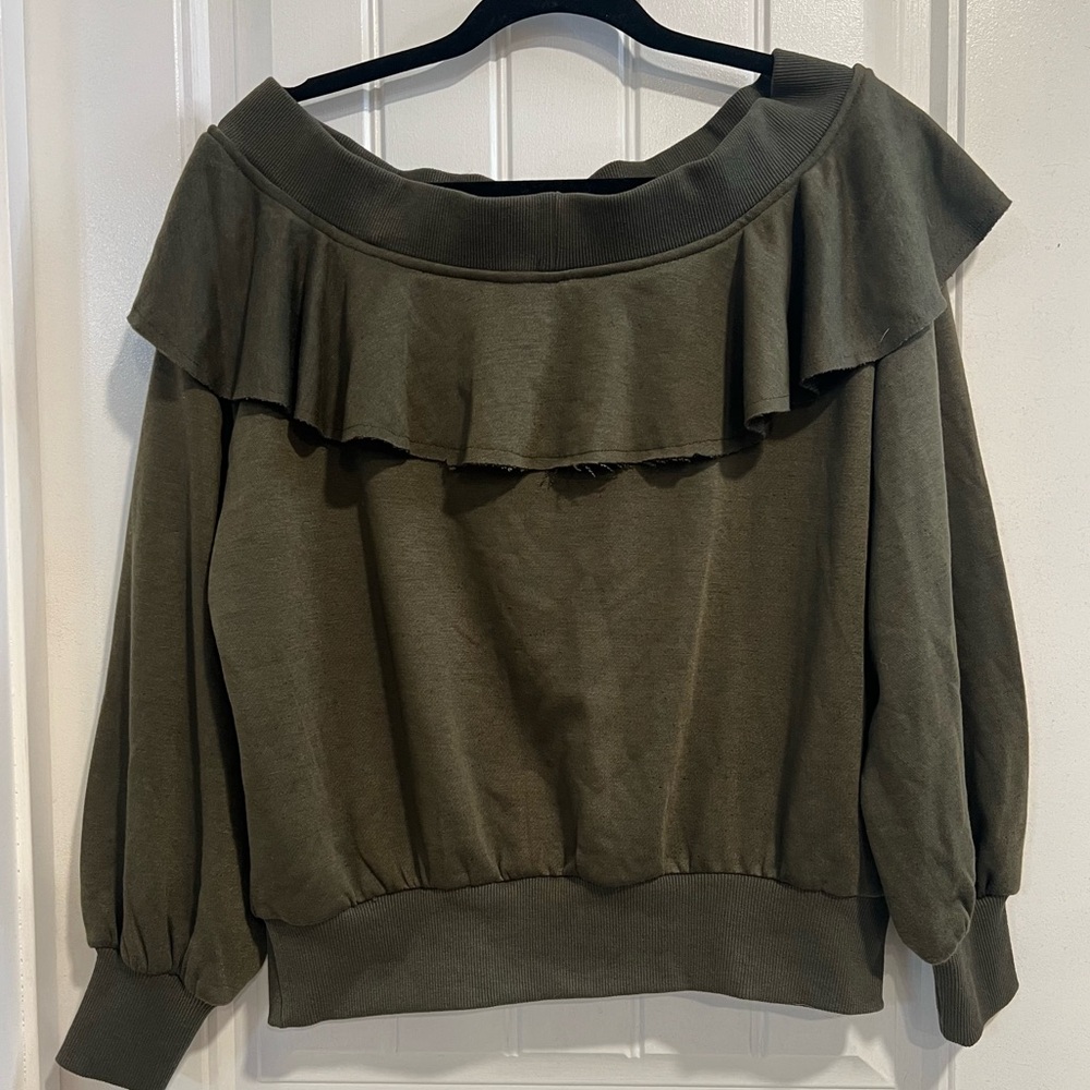 Fashion Nova Ready For‎ The Weekend Olive Sweatshirt. Size Large. NWT. - Picture 5 of 12